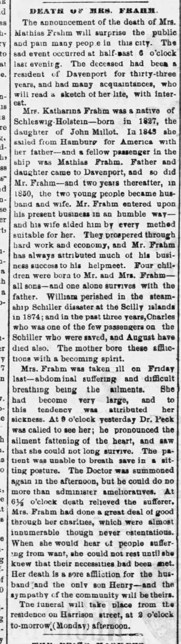 Obituary for Katharina Frahm